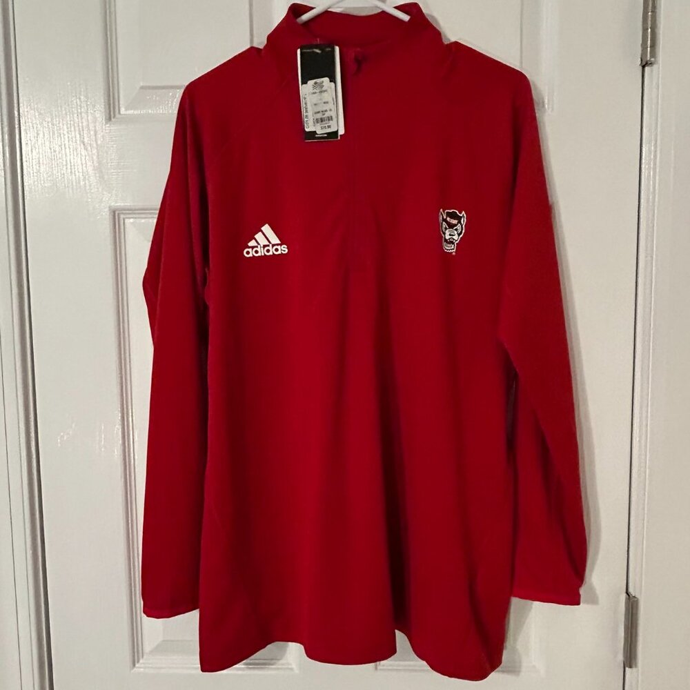 NWT Adidas 1/4 Zip NCSU Sideline Pullover - Size XL